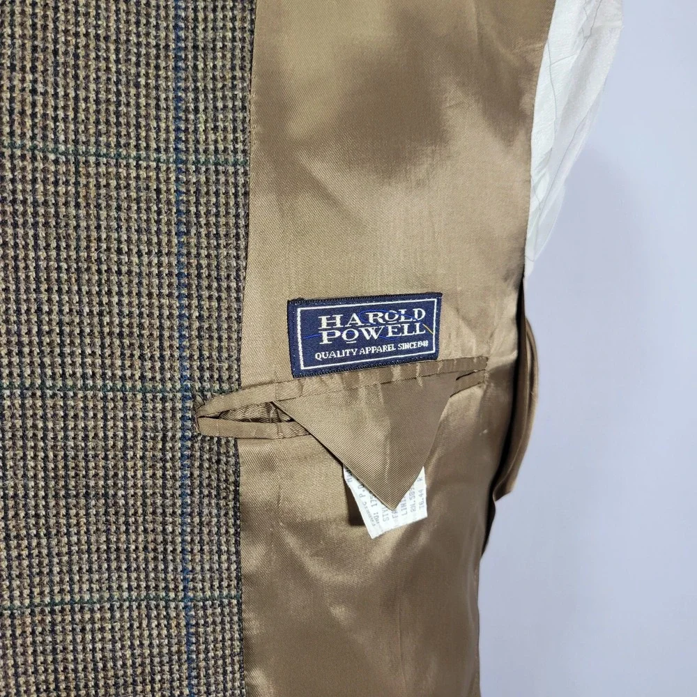 Harold Powell Men's Sport Coat Blazer Two Button Flannel Wool Alpaca‎ ITALY 44R